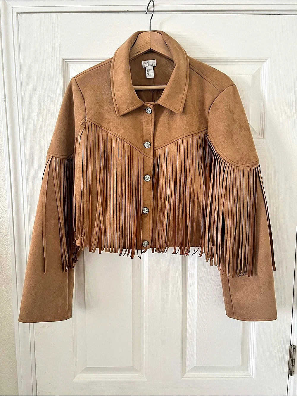 Melrose Fringe Jacket Brown Large Like New